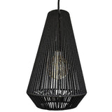 PENDANT LIGHT ROPE BLACK DIAMOND - Chora Mykonos