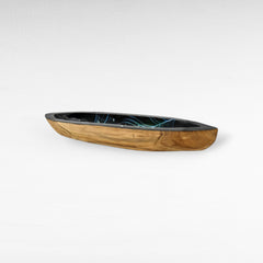 HANDPAINTED TEAK BOWL MULTICOLOR BOAT - Chora Mykonos