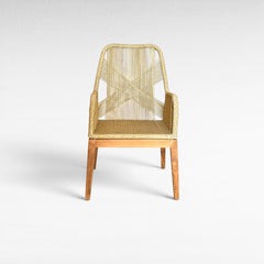 CHAIR TEAK WOOD WITH SYNTHETIC RATTAN - Chora Mykonos