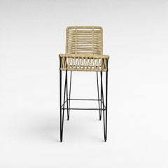 METAL & ROPE NATURAL BAR STOOL 40x50x80cm - Chora Mykonos