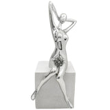 Elegance Redefined – Stunning Silver Women Figurine for Timeless Decor