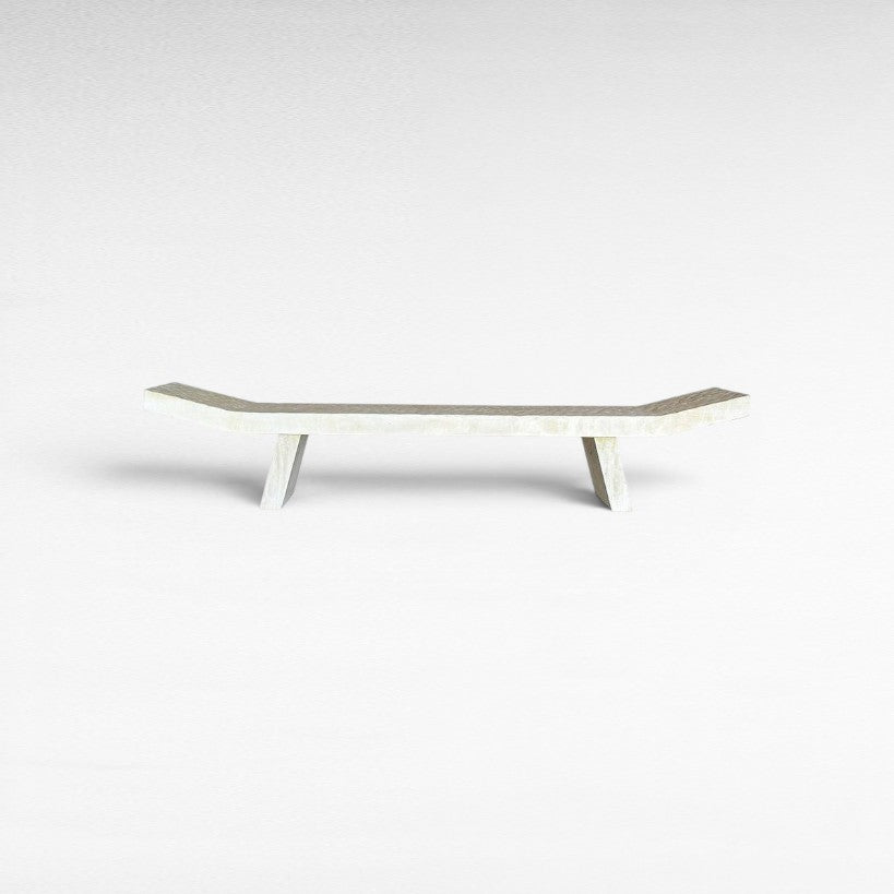 BLEACHED LECHEE BENCH - Chora Mykonos