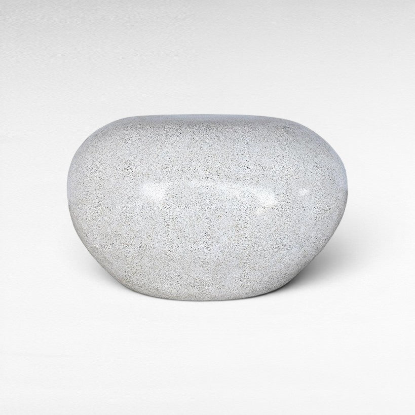FIBER AND CEMENT STOOL DIRTY WHITE SMALL - Chora Mykonos