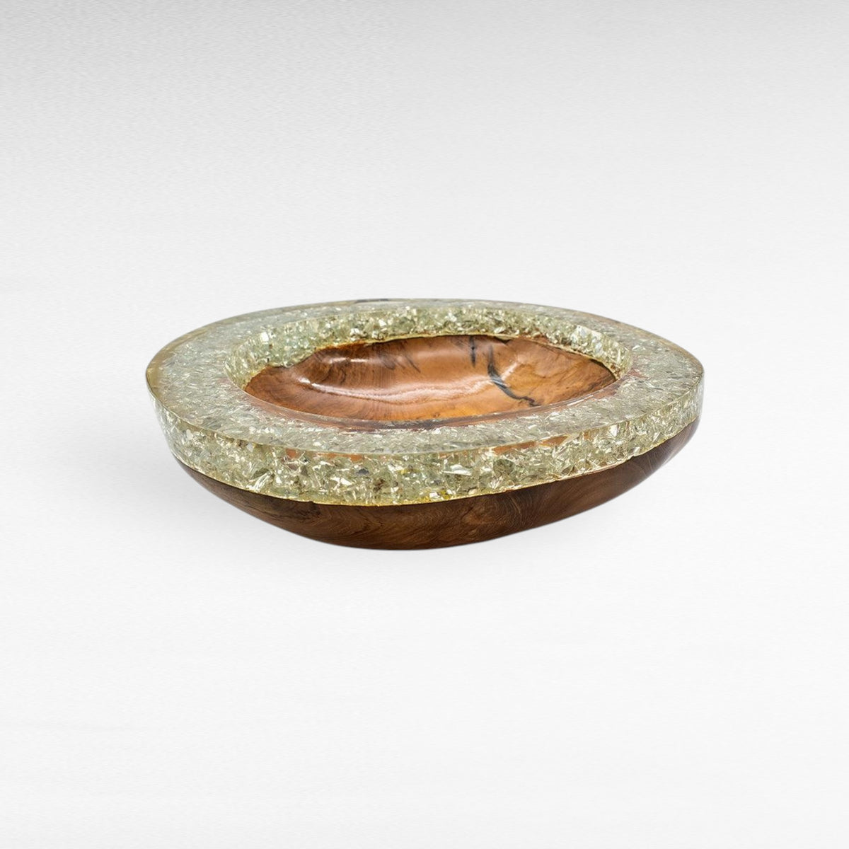 TEAK BOWL RESIN WHITE 34x35x6cm - Chora Mykonos