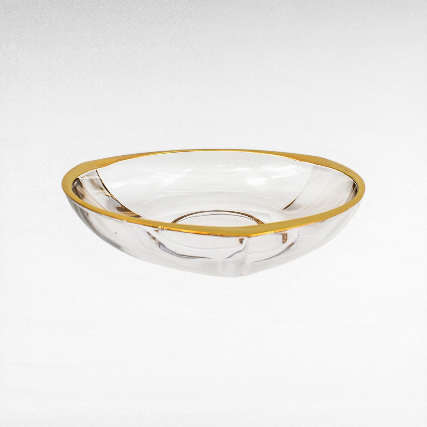 CRYSTAL AND GOLD SERVING BOWL