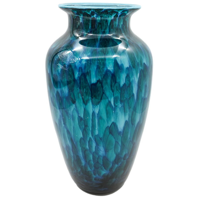 AEGEAN BLUE PATTERN CRYSTAL VASE