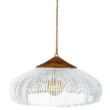 White Bamboo & Teak Wood Pendant Light - Chora Barefoot Luxury Living