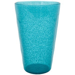 TURQUOISE SYNTHETIC CRYSTAL DRINK GLASS 9x9x14cm