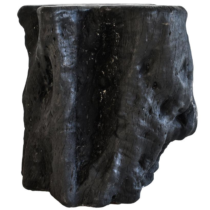 EUPHORIA LONGANA BURNED BLACK STOOL 46x40x50cm