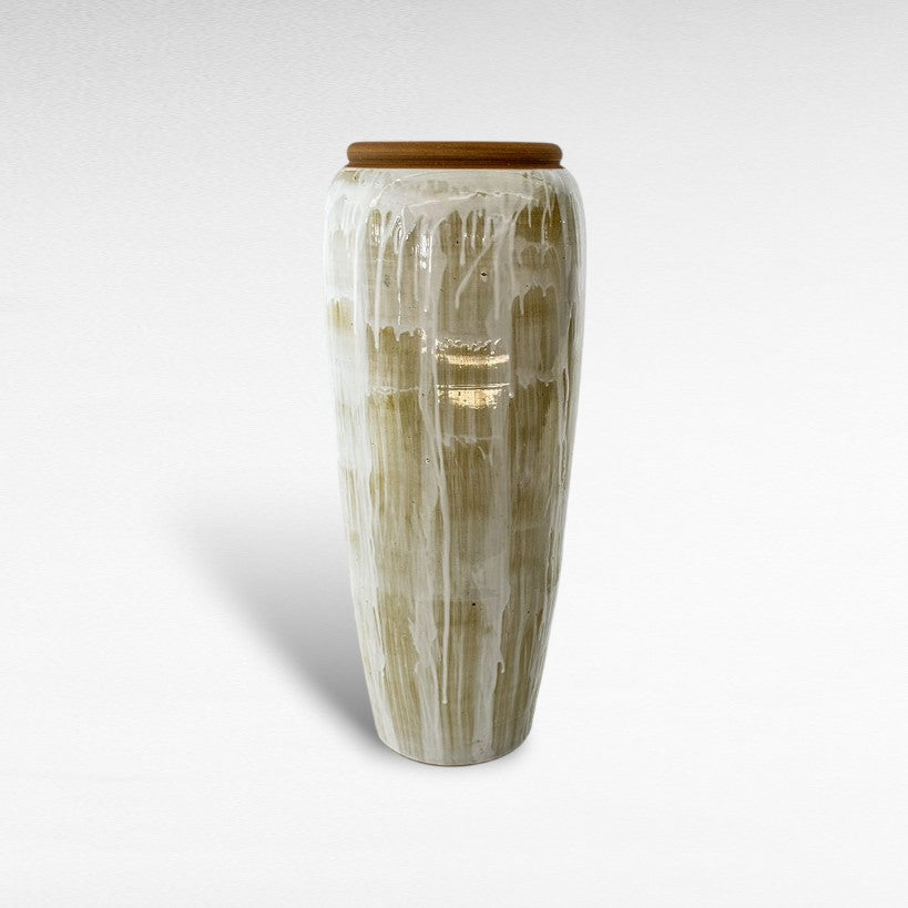 CERAMIC PLANTER WITH ENAMEL PAINTING Φ40 |Η90CM