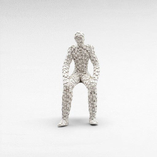 SITTED THINKING MAN WHITE