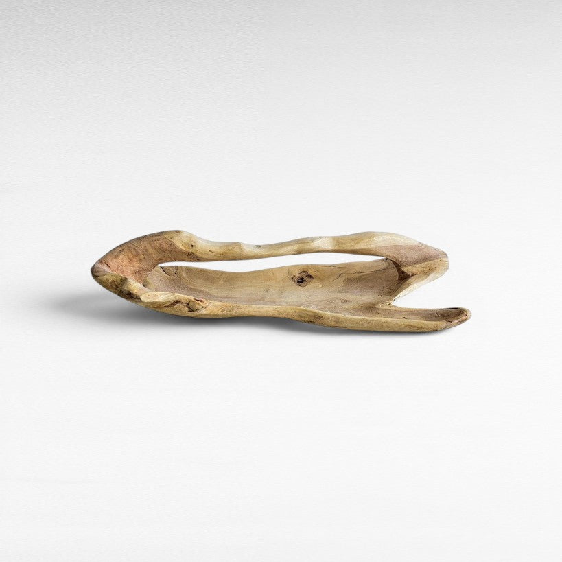 DECOR TRAY WOOD NATURAL 75x35x30cm - Chora Mykonos
