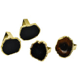 NAPKIN RING BLACK AGATE SET OF 4 - Chora Mykonos