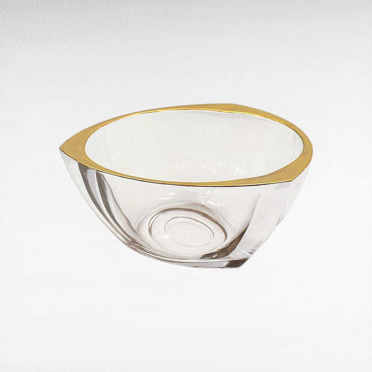 CRYSTAL AND GOLD SERVING BOWL
