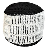 POUF ROPE WHITE-BLACK - Chora Barefoot Luxury Living