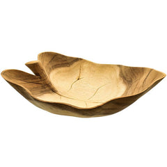 LEAF WOODEN BOWL 40cm - Chora Mykonos