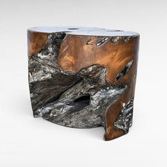 NATURAL SOLID TEAK WOOD SIDE TABLE 50x50x45cm - Chora Mykonos