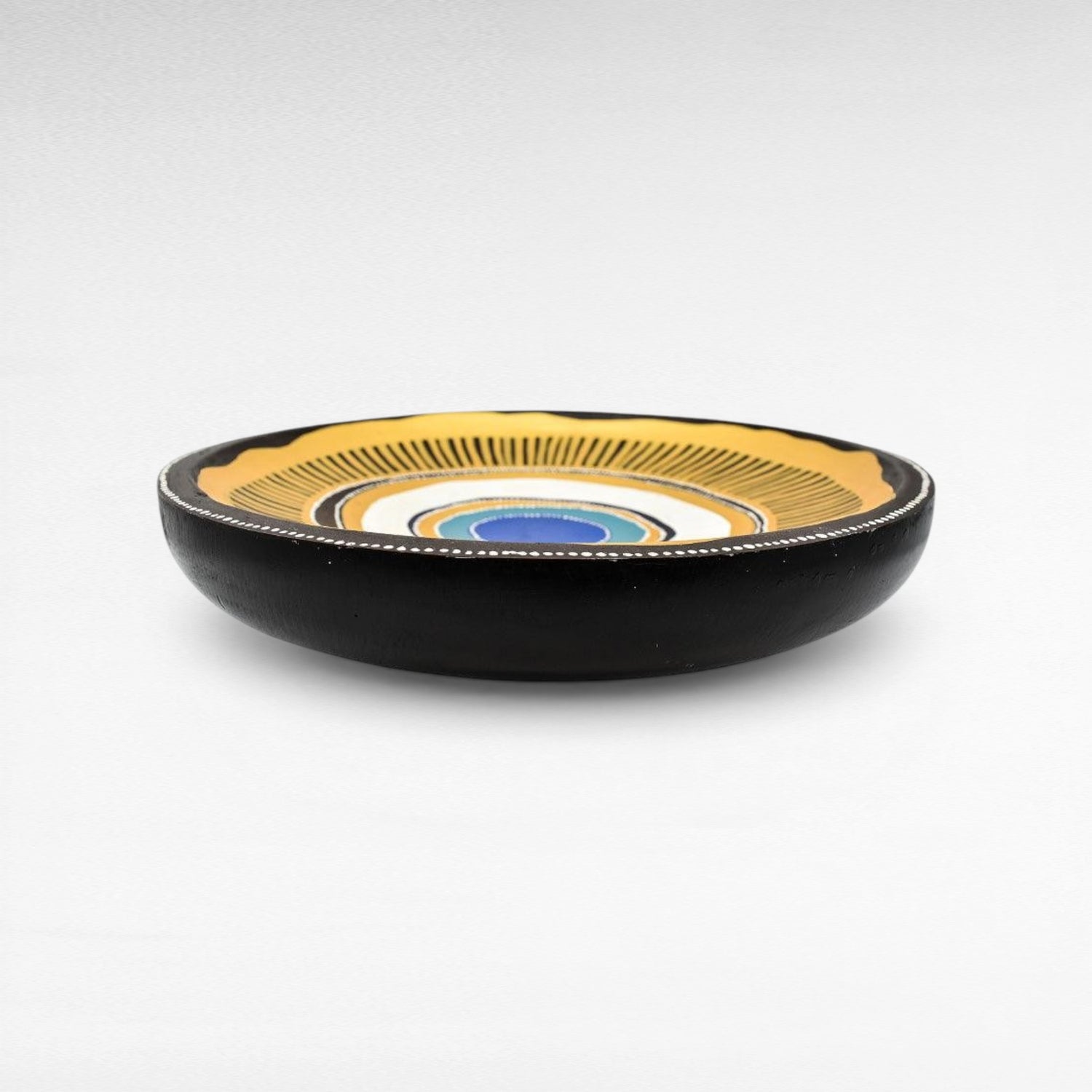 HANDPAINTED TEAK BOWL MULTICOLOR - Chora Mykonos