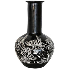 VASE BLACK AND WHITE - Chora Mykonos