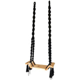 SWING WITH NATURAL WOOD AND BLACK ROPE - Chora Barefoot Luxury Living