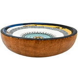 HANDPAINTED TEAK BOWL - Chora Mykonos