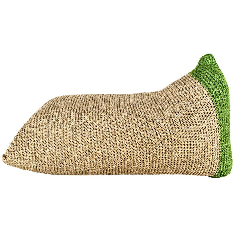 POUF ROPE NATURAL AND GREEN 150x75x70cm - Chora Mykonos