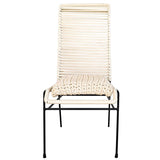 CHAIR ROPE & IRON OFF WHITE HIGH BACK 47x52x101cm - Chora Mykonos