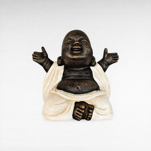 HAPPY MONK WHITE 40 CM H - Chora Mykonos