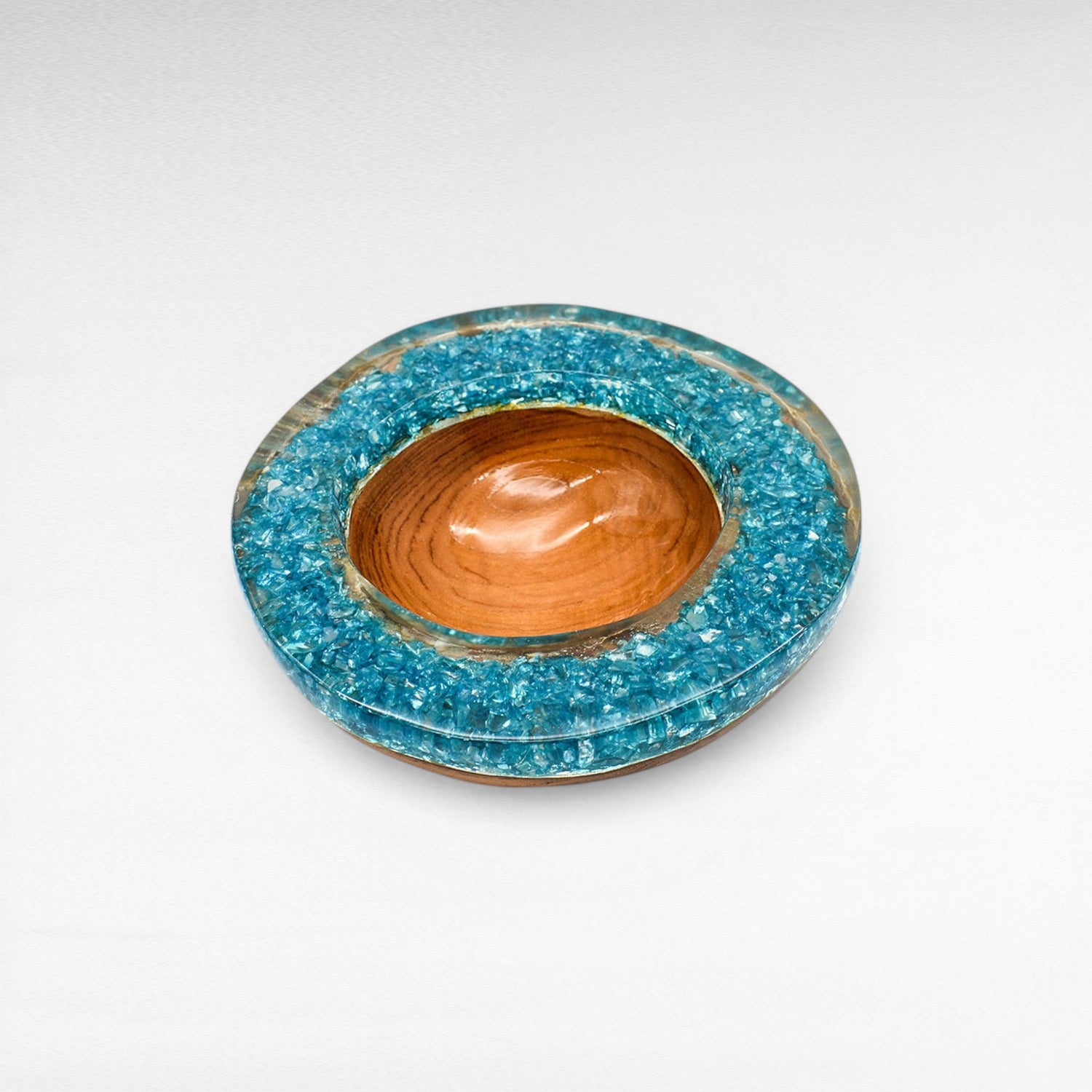 TEAK FULL BLUE  RESIN CLEAR GLASS 25 CM
