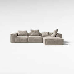 Chora Barefoot Luxury Living Sofa Color Base in beige with plush cushions, a spacious 120x270cm modular design.