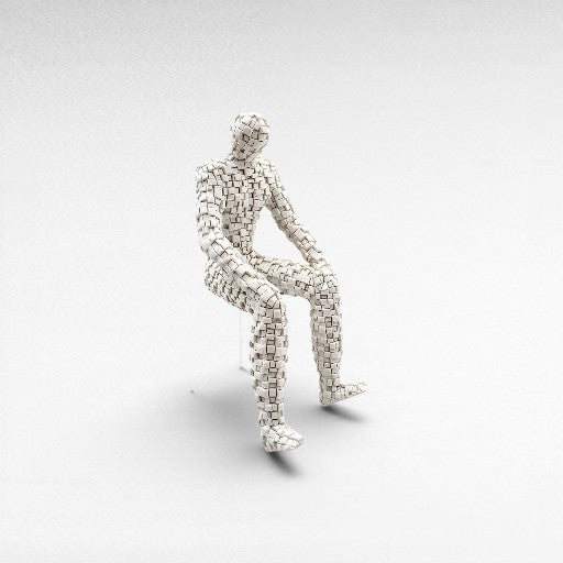 SITTED THINKING MAN WHITE