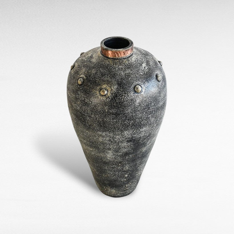 POT WITH COPPER RING - Chora Mykonos