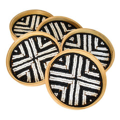 Set of 5 Beaded Coasters - Chora Barefoot Luxury Living