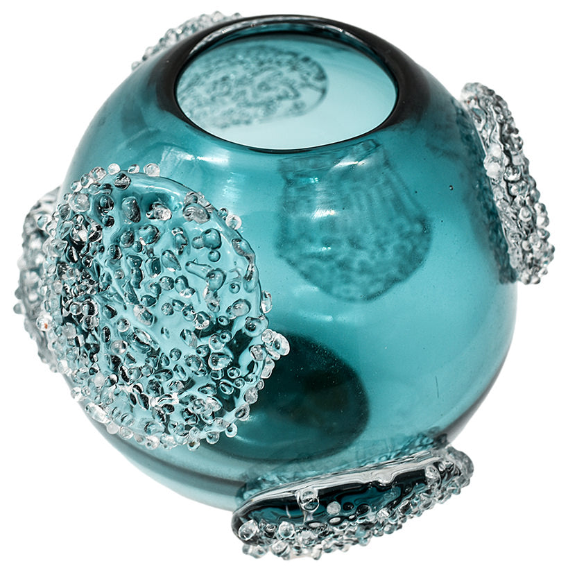 CRYSTAL BLUE / CLEAR SPHERICAL BOWL