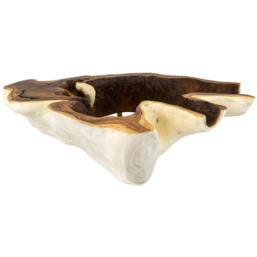 Suar Coffee Table – Natural Elegance with Glass Top