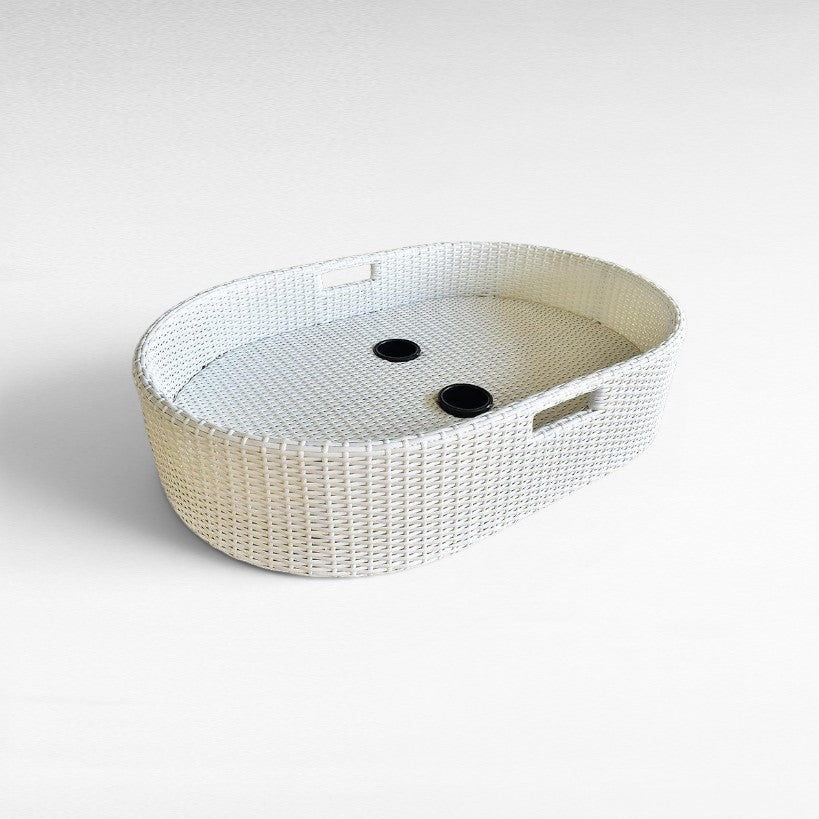 FLOATING OVAL POOL TRAY WHITE COLOR 90x60x20cm - Chora Mykonos