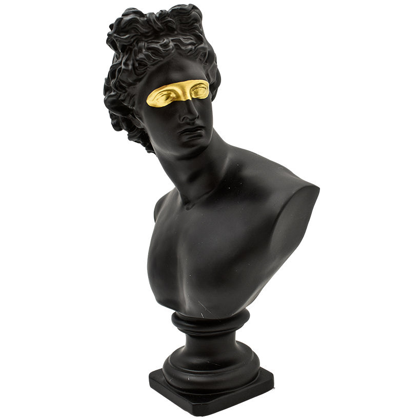 BLACK Statue with Gold Mask