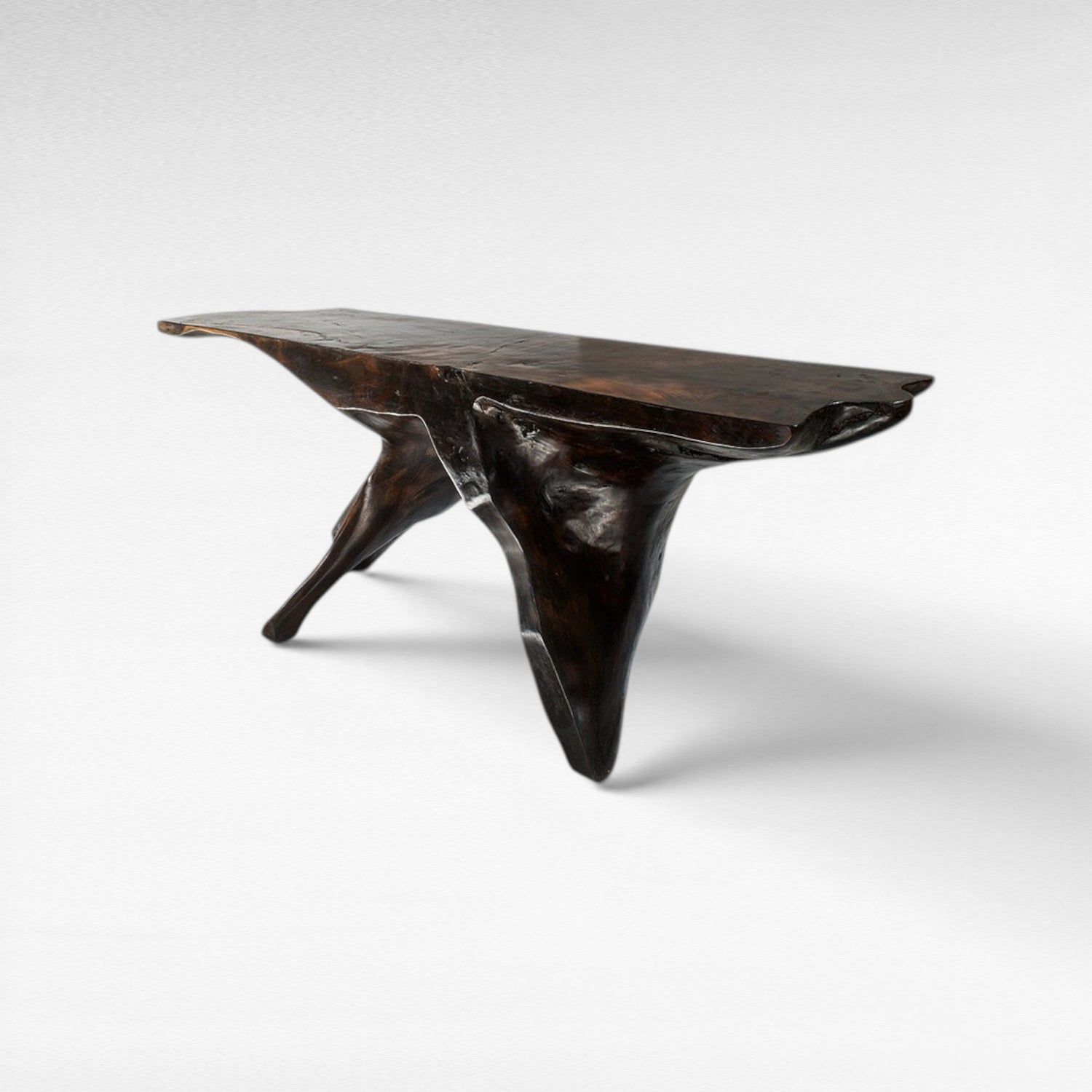 MAHOGANY WOOD WITH GLASS DARK BROWN COLOR W180 |D45 |H80 CM