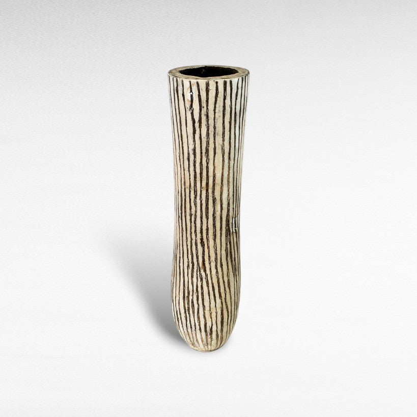 PALM WOOD WHITEWASH POT W30 |D30 |H120 CM