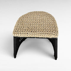 ROPE STOOL BLACK AND NATURAL - Chora Mykonos
