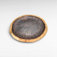 WOODEN TRAY WITH COPPER PLATED - Chora Mykonos