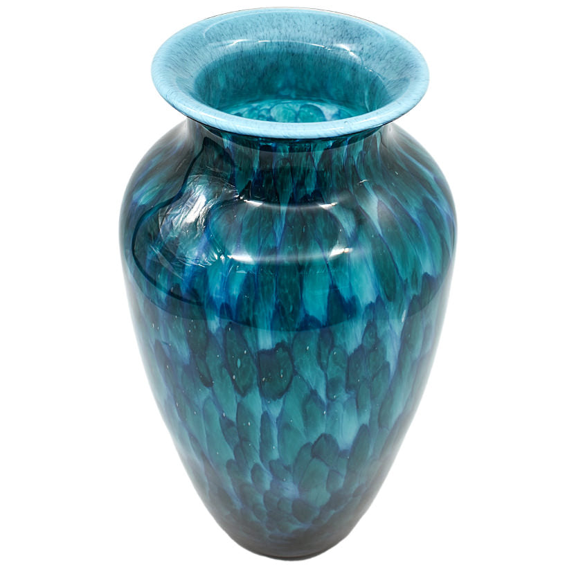 AEGEAN BLUE PATTERN CRYSTAL VASE