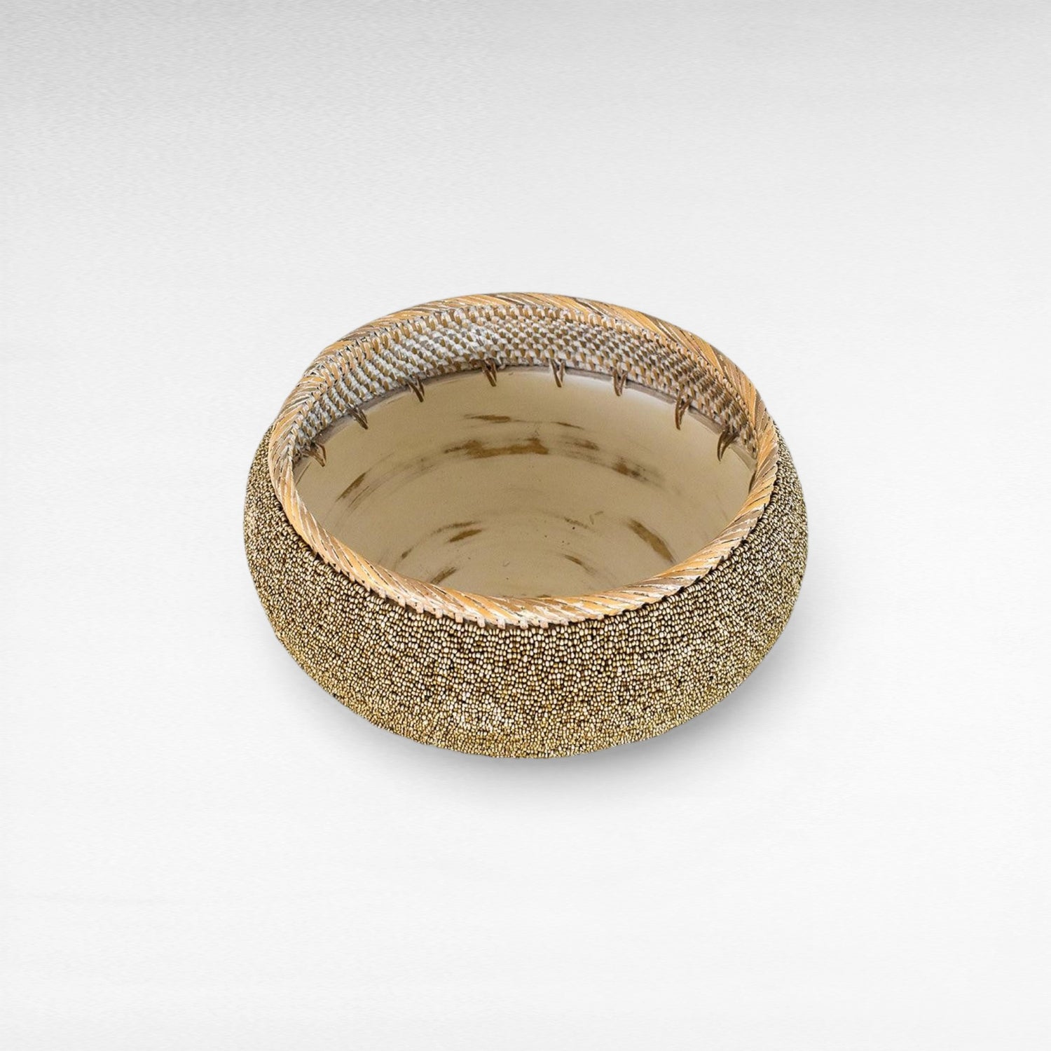 WOODEN BOWL WITH BEADS SET OF 2 - Chora Mykonos