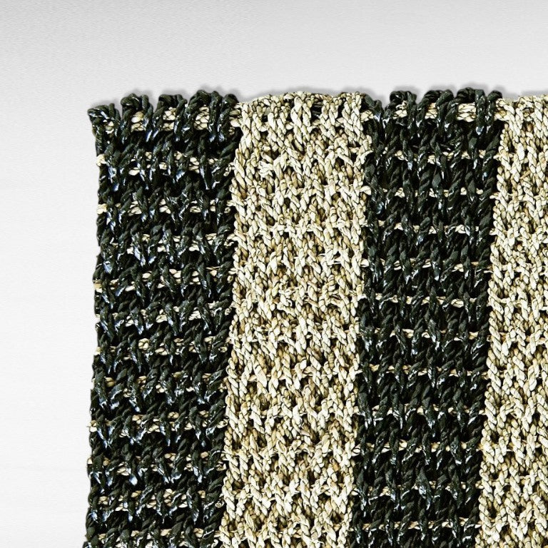CARPET SYNTHETIC RATTAN NATURAN AND BLACK - Chora Mykonos