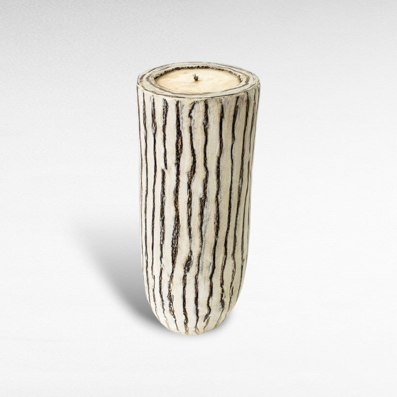 PALM POT CANDLE WHITE WASH 40 X 20