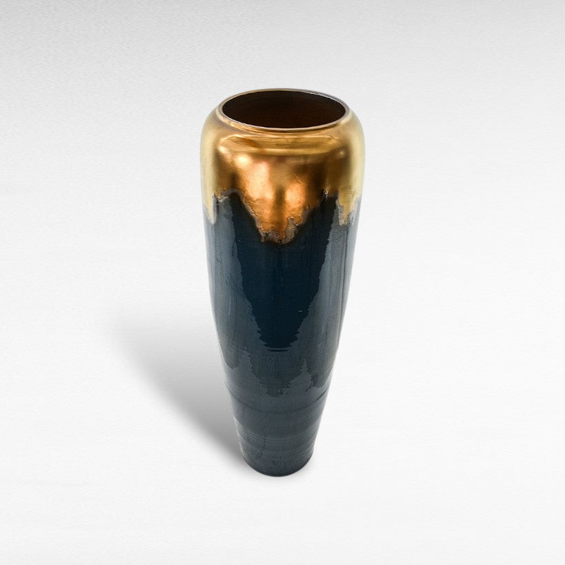 CERAMIC PLANTER WITH ENAMEL PAINTING Φ40 |Η120 CM