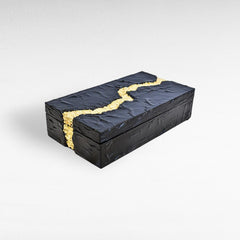 BLACK GOLDEN RESIN BOX 32x18x8 CM - Chora Mykonos