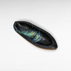 HANDPAINTED TEAK BOWL MULTICOLOR BOAT - Chora Mykonos