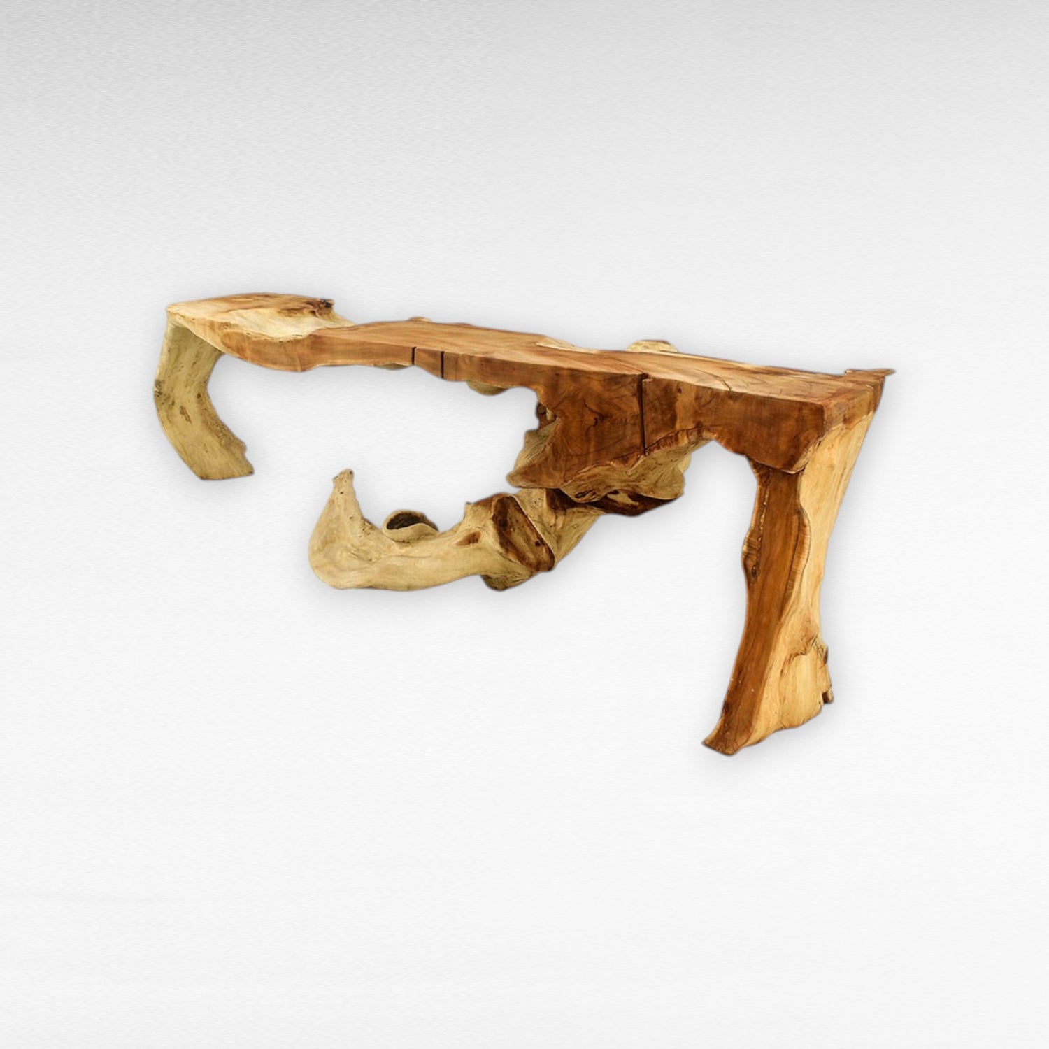 TEAK WOOD WITH GLASS NATURAL COLOR W250 |D50 |H80 CM