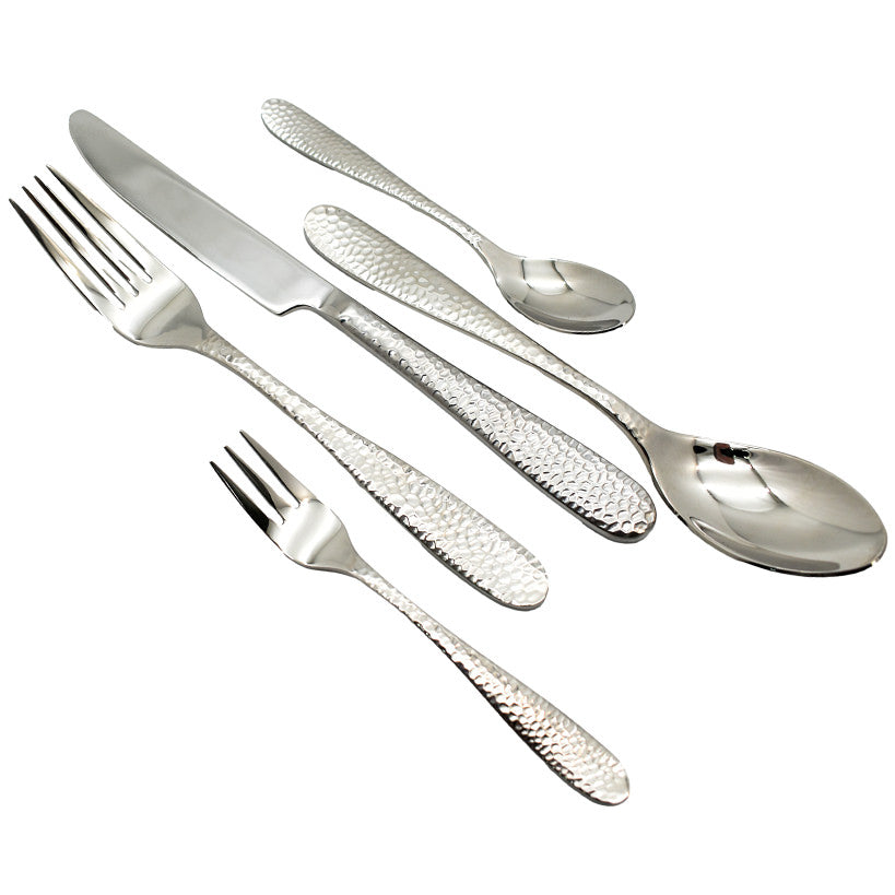 HAMMERED CUTLERY OF 24 PCS FOR 6 GUESTS